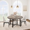 47 in Round Dining Table for 4, Wooden Circle Dinner Table, Heavy Duty Metal Pedestal, Round Pedestal Kitchen Tables for Dining Room - 2 of 4