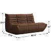 SYFERLORY Armless 2-Seat Togo Two Seater Large Bean Bag Sofa，Brown - 2 of 4