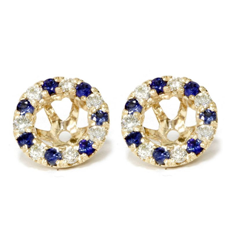 Pompeii3 VS 5/8ct Blue Sapphire & Diamond Earring Jackets 14k Yellow Gold (4-5mm), 1 of 4