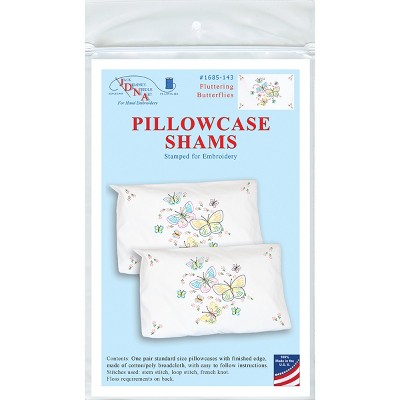 Jack Dempsey Stamped Pillowcase Shams 2/Pkg-Fluttering Butterflies
