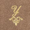 Linum Home Textiles 100% Turkish Cotton MONICA Gold Thread 2PC Embellished Washcloth Set - 3 of 3