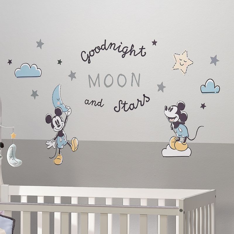 Lambs & Ivy Disney Baby Moonlight Mickey Mouse Blue/Black Wall Decals/Stickers, 4 of 6