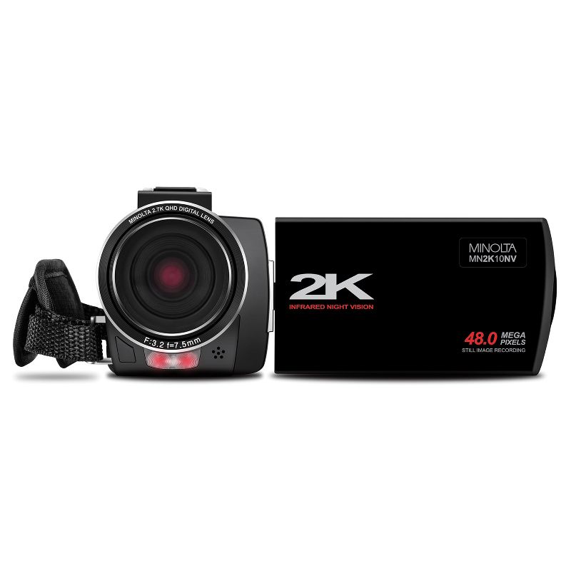 Minolta® MN2K10NV 2.7K Quad HD 16x Digital Zoom IR Night Vision Video Camcorder (Black), 1 of 8