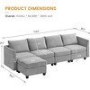 Whizmax Convertible Sectional Sofa Couch, L-Shaped Couch with Reversible Storage Seat & Ottaman, Sectional Sofa for Living Room, Light Grey - 3 of 4