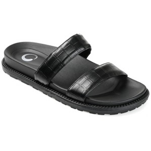 Journee Collection Womens Stellina Slide Flat Sandals Black 6.5 - 1 of 4