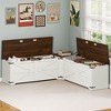 L-Shaped Storage Bench with Storage Wooden Storage Chest for Living Room Bedroom - 2 of 4