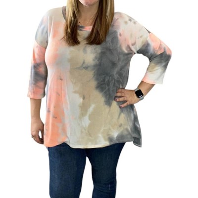 Women's Tie Dye 3/4 Top - honeyme
