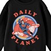Superman Flying in Front of Daily Planet Youth Black Crew Neck Sweatshirt - 2 of 2