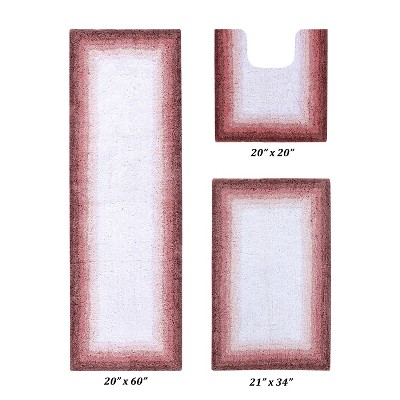 Torrent Collection 100% Soft Cotton Tufted Weave Bath Rug Set, Ombre Pattern, Super Soft & Absorbent, Machine Washable Bathroom Mats