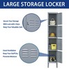 4 Door 66"H Metal Lockers With Lock for Employees,Storage Locker Cabinet for Home Gym Office School Garage,Gray - 2 of 4