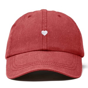 Dalix Heart Embroidered Cotton Summer Outdoor Baseball Cap Dad Hat Womens - 1 of 4