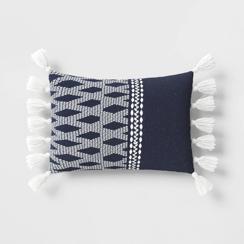 Navy rectangle hot sale throw pillow