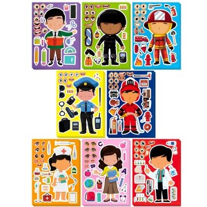 Wrapables Make a Face Stickers, Make Your Own Animal, Food, Dress-Up Stickers, DIY Craft Activities, Party Favors (24 Sheets) - 1 of 4