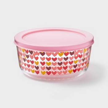 Valentines Plastic Tubs with Scallop Lids Round Food Containers for Cookies  Candies Canister Jar Storage Bucket Party Favor Home Kitchen Cabinet  Organizer Valentines Day Decoration Gift Set of 2 