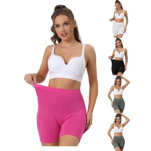 Allegra K Women's Mid-Thigh Boxer Full Coverage Soft Stretch Boyshorts Multicolored - 1 of 4