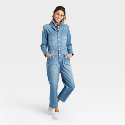 target universal thread denim jumpsuit