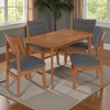 Mshliw 5-Piece Dining Table Set with Upholstered Chairs, Rubberwood Frame, Ergonomic Backrests, for Kitchen or Dining Room - 4 of 4