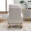 Modern Nursery Rocking Chair, Upholstered Glider Rocker with Side Pocket, Teddy Fabric Accent Armchair, Comfy Reading Chair for Living Room Bedroom - 3 of 4