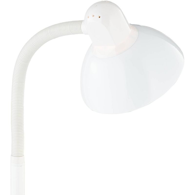 360 Lighting Modern Floor Lamp Adjustable Gooseneck Arm 56" Tall White Metal for Living Room Reading Bedroom Office, 5 of 9
