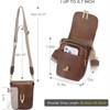 FATMOON Women's Crossbody Phone Bag with Wide Shoulder Strap, Single Shoulder Bag, PU Soft Leather Double Layer Purse - 3 of 4