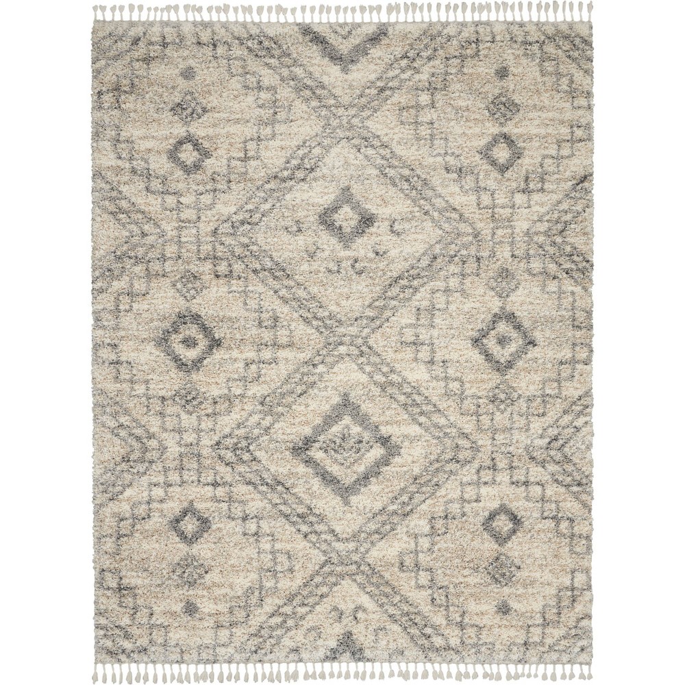 Photos - Area Rug Nourison 7'10"x10'6" Oslo Shag Geometric Machine Woven Indoor  Ivo 