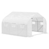 NicBex 11.5'x10'x6.5' Walk-in Tunnel Greenhouse with Roll-up Windows and Zippered Door, PE Cover for Growing Flowers, Vegetables, Saplings, White - 2 of 4