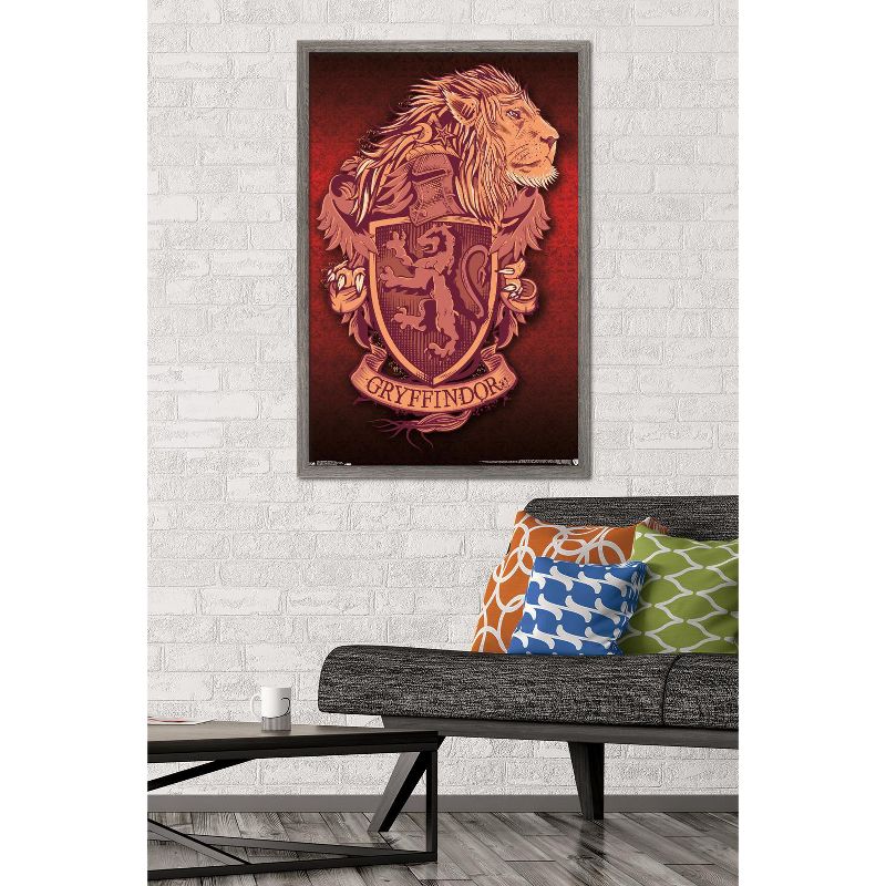 Trends International The Wizarding World: Harry Potter - Gryffindor Lion Crest Framed Wall Poster Prints, 2 of 7