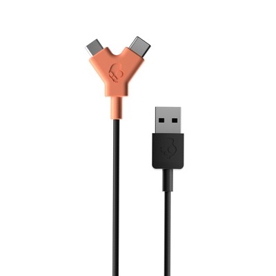 Skullcandy Line USB-A to USB-C & Micro- USB 2ft Charging Cable - True Black/Orange