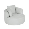 Compressible Corduroy Round Chair with Cushioned Backrest and No Assembly Required, Modern Comfort Seating for Living Room - 4 of 4