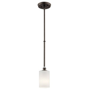 Joelson 19" 1 Light Mini Pendant with Satin Etched Cased Opal and Clear Glass Accent Glass in Brushed Nickel - 1 of 1