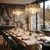LNC Athean 7-Lights 21.7" Luxury and Glam Crystal Prism Tiered Crystal Chandelier,Gold - 4 of 4