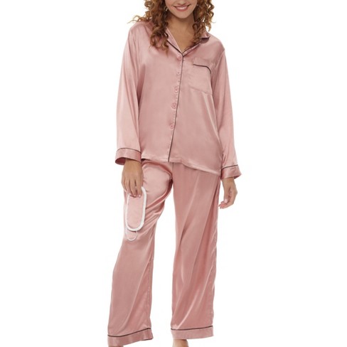 Sleepy In Satin PJ Pant Set - Pink