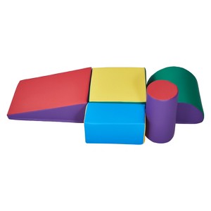 VEVOR Climbing Toys, 5-Piece Set, Foam Climbing Toys for Toddlers 6 Months to 3 Years Old, PU Leather Climbing Blocks, Multicolor - 1 of 4