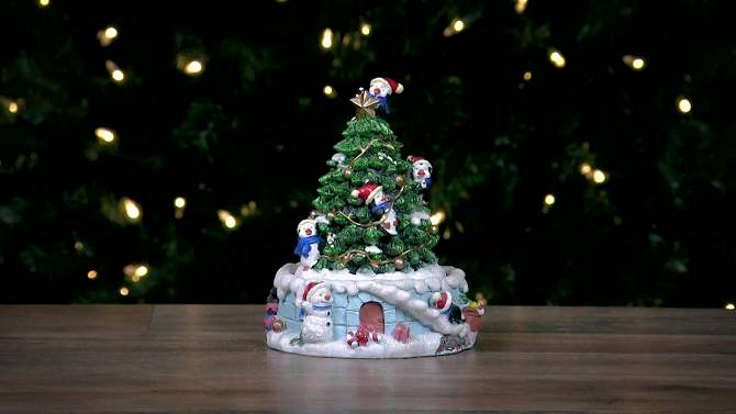 Northlight 6.5" Penguins and Christmas Tree Rotating Music Box, 2 of 7, play video