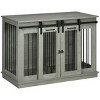 47" Dog Crate Furniture with Divider,Double Door End Table Dog Kennel for Large or 2 Small Dogs,Indoor Wooden Pet Crate with Tabletop – LAOTIES - 3 of 4