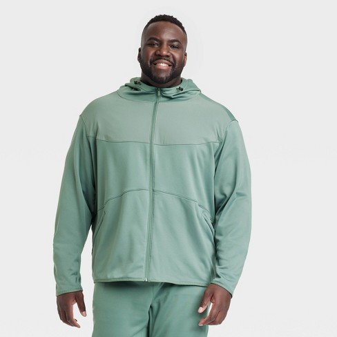 Men's Big Dwr Fleece Full Zip Hoodie - All In Motion™ North Green