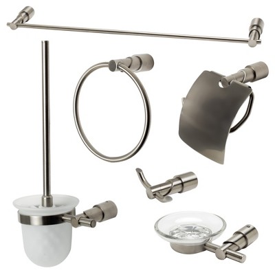 ALFI AB9508-BN Brushed Nickel 6 Piece Matching Bathroom Accessory Set