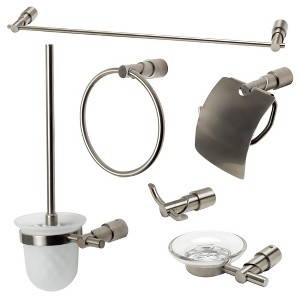 ALFI AB9508-BN Brushed Nickel 6 Piece Matching Bathroom Accessory Set - 1 of 4