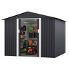 SEVOBAL Storage Sheds Outdoor Storage Room With All-Weather Design Metal Tool Shed For Backyard, Patio, Lawn, Gray, 101.18"*100.39"*70.28" - 2 of 4