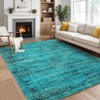 Vintage Boho Non-Slip Kitchen Rug Retro Abstract Low Pile Area Rug Soft Floor Carpet for Bedroom Living Room Laundry Room - 2 of 4