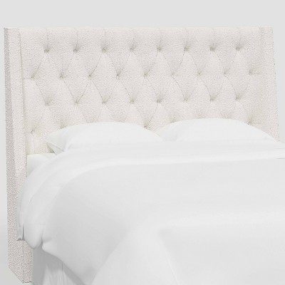 Queen Gilford Wingback Headboard in White Boucle - Threshold™: Elegant Tufted Design, Pine Frame, 68"x56"