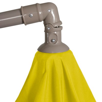 Yellow 10ft Offset Outdoor Patio Umbrella with Hand Crank