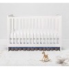  Bacati - 3 Layer Ruffled Crib/Toddler Bed Skirt - White/Blue/Gray - 3 of 4