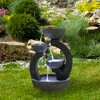 Northlight Lighted Three-tier Outdoor Garden Water Fountain - 31.5" - Black - 2 of 4