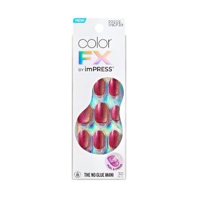KISS Products colorFX by imPRESS Press-On Manicure Fake Nails - Short Squoval - Walk Out - 30ct
