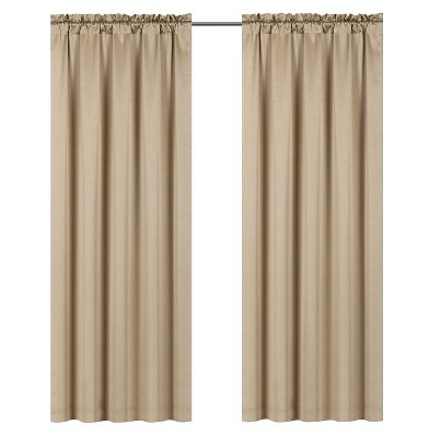 Kate Aurora Ultra Lux Faux Silk Regency Crinkle Rod Pocket Semi Sheer Single Curtain Panel