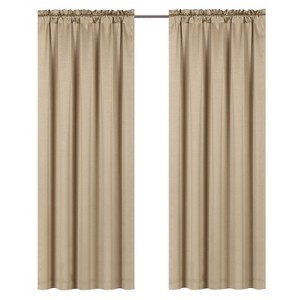 Kate Aurora Lux Living Complete 9 Piece Semi Sheer Rod Pocket Window Curtain & Valance Set - 1 of 4