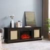 VYNXARIA Farmhouse Rattan Door TV Stand with Adjustable Shelf - Stylish Console Table for TVs up to 70 Inches with Storage - 3 of 4