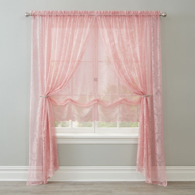 BrylaneHome Vintage Lace Rod-Pocket Panel Window Curtain, 1 of 2