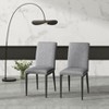 POVISON Contemporary High Back Dining Chairs Set of 2, Cloth Side Chairs, Gray - 2 of 4